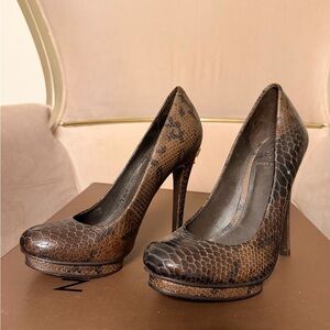 Tory Burch Brown Snakeskin Heels